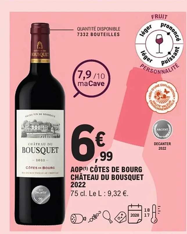 AOP(1) Côtes de Bourg Château du Bousquet 2022