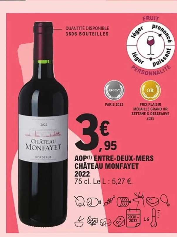 AOP(1) ENTRE-DEUX-MERS CHÂTEAU MONFAYET 2022