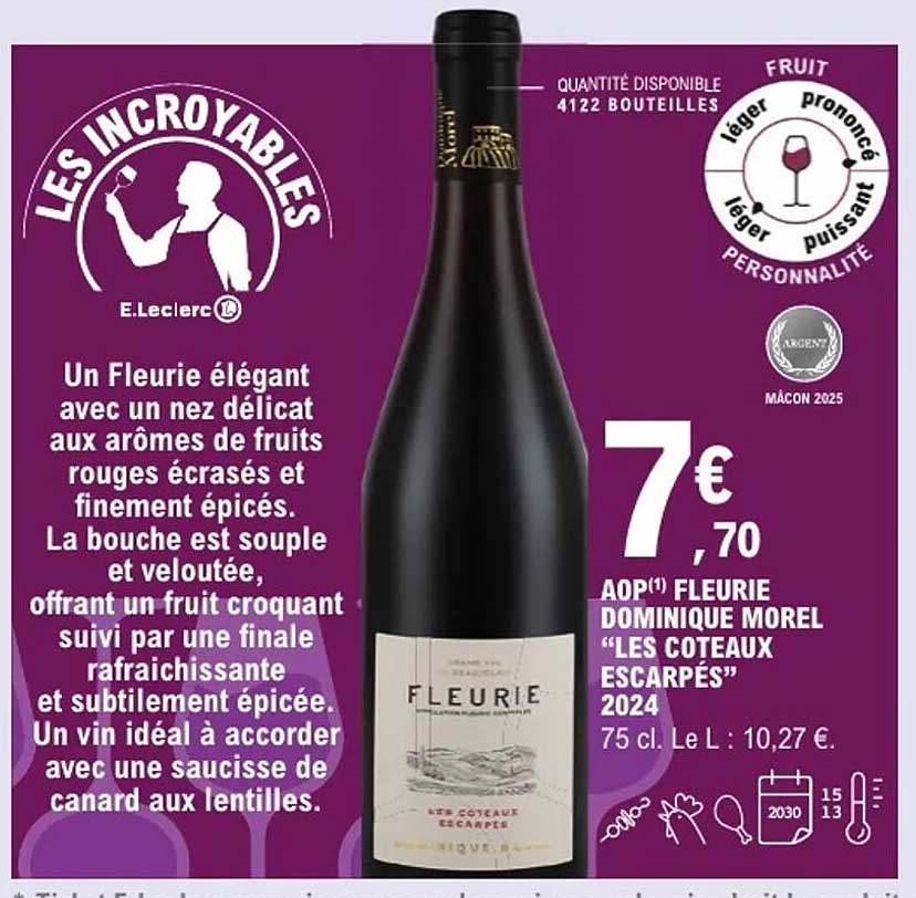 AOP(1) FLEURIE DOMINIQUE MOREL “LES COTEAUX ESCARPÉS” 2024