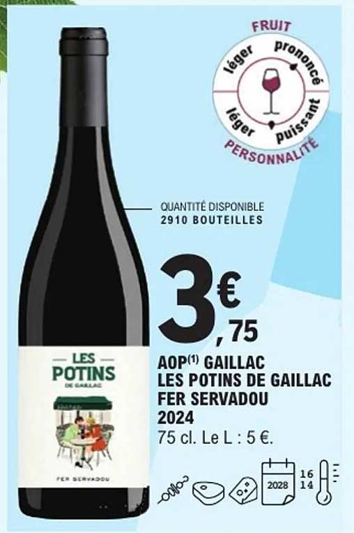 AOP(1) Gaillac Les Potins de Gaillac Fer Servadou 2024