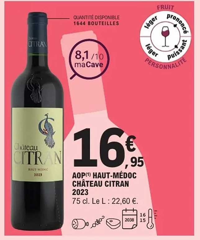 AOP(1) HAUT-MÉDOC CHÂTEAU CITRAN 2023
