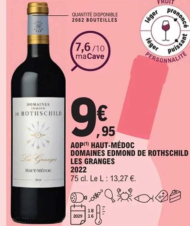 AOP(1) HAUT-MÉDOC DOMAINES EDMOND DE ROTHSCHILD LES GRANGES 2022