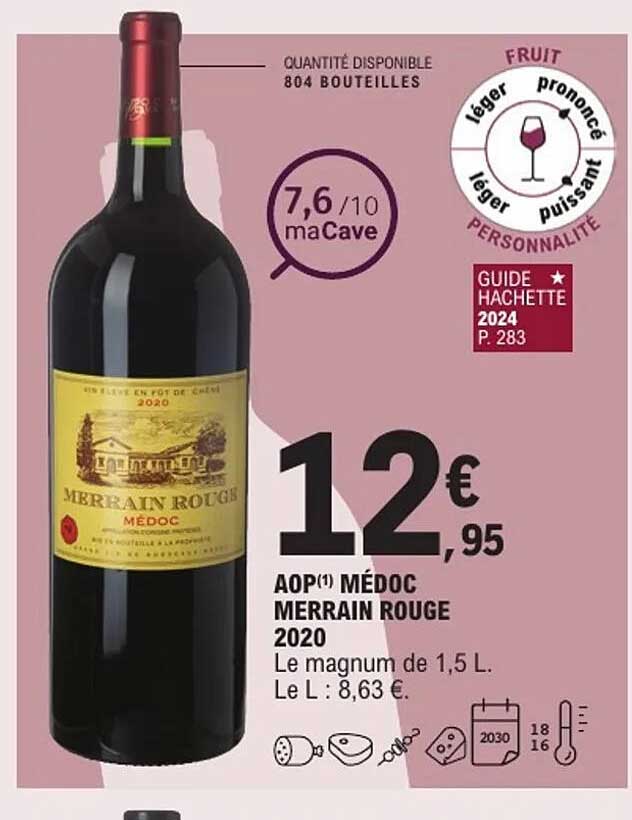 AOP(1) Médoc Merrain Rouge 2020