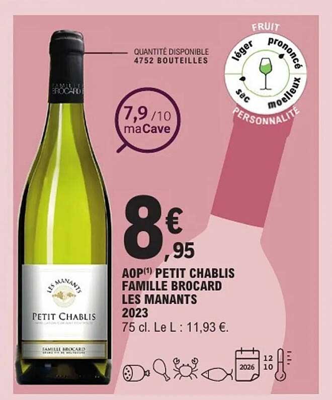 AOP(1) PETIT CHABLIS FAMILLE BROCARD LES MANANTS 2023