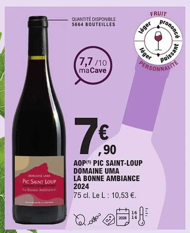 AOP(1) PIC SAINT-LOUP DOMAINE UMA LA BONNE AMBIANCE 2024