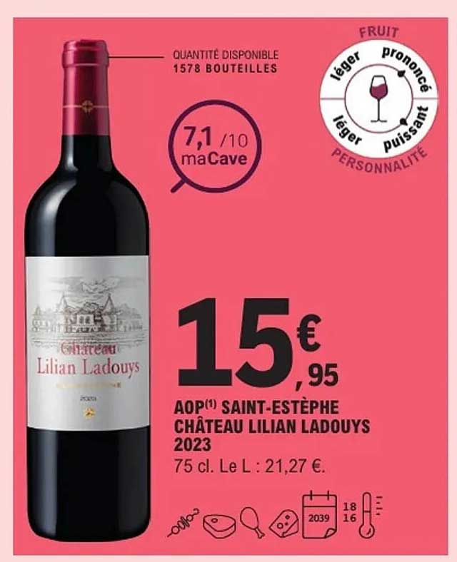AOP(1) SAINT-ESTÈPHE CHÂTEAU LILIAN LADOUYS 2023