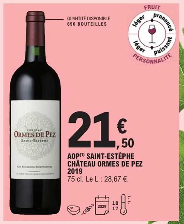 AOP(1) SAINT-ESTÈPHE CHÂTEAU ORMES DE PEZ 2019