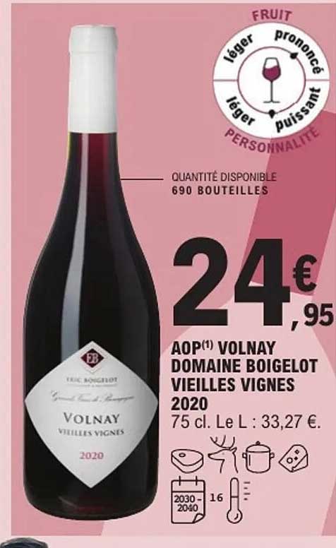 AOP(1) VOLNAY DOMAINE BOIGELOT VIEILLES VIGNES 2020