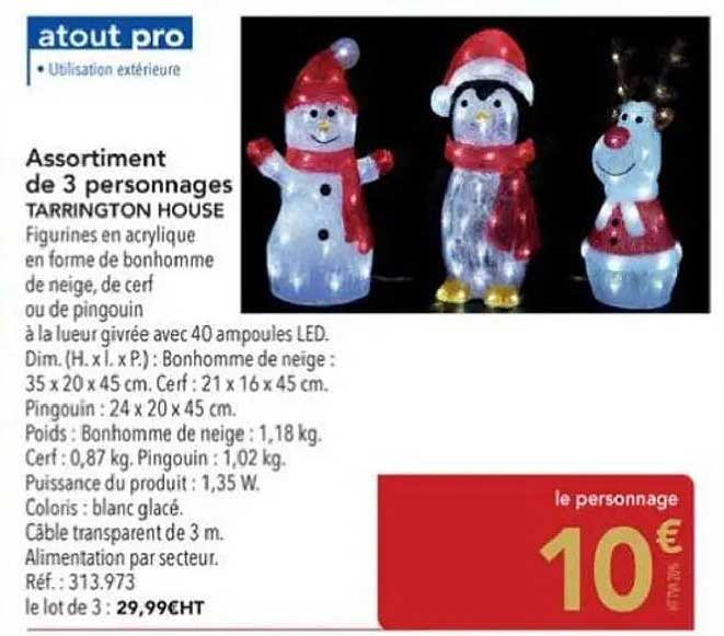 Assortiment de 3 personnages TARRINGTON HOUSE