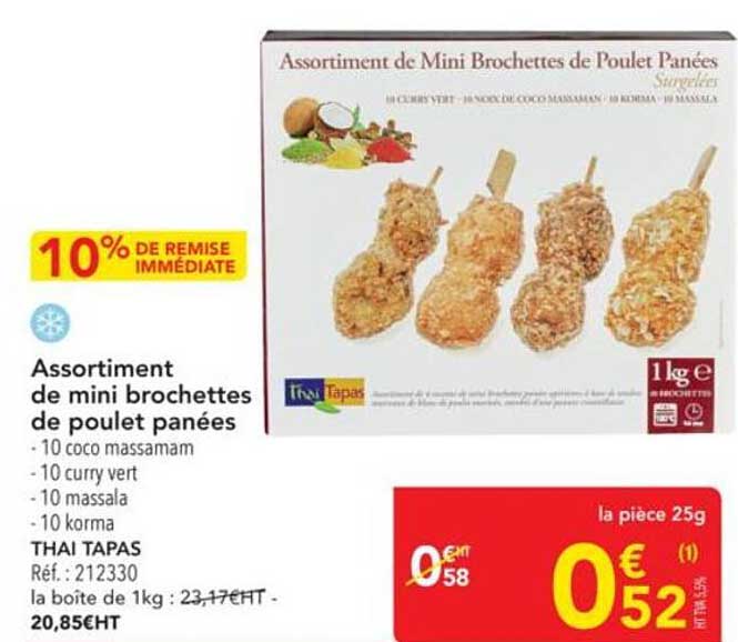 Assortiment de Mini Brochettes de Poulet Panées
