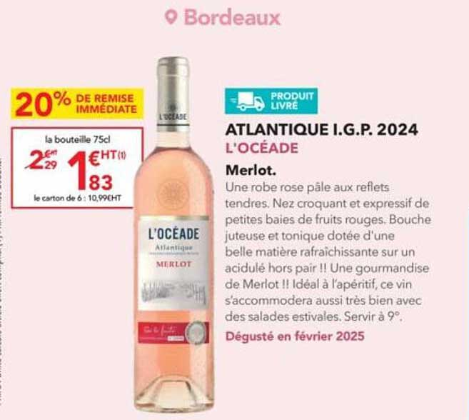 ATLANTIQUE I.G.P. 2024 L'Océade Merlot.