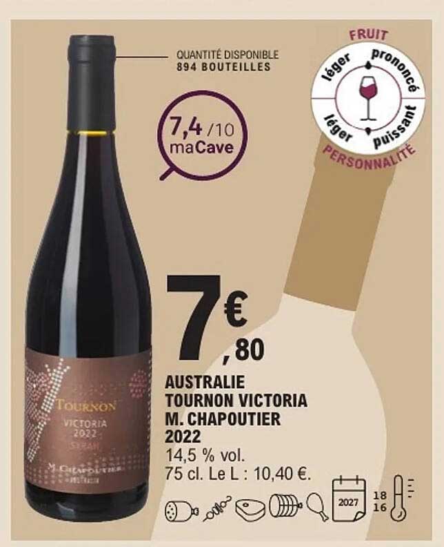 AUSTRALIE TOURNON VICTORIA M. CHAPOUTIER 2022