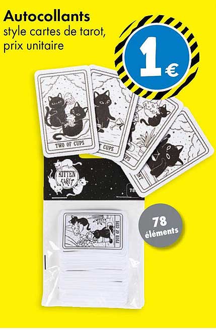 Autocollants style cartes de tarot, prix unitaire
