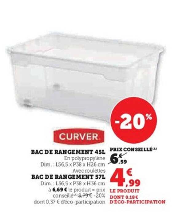BAC DE RANGEMENT 45L