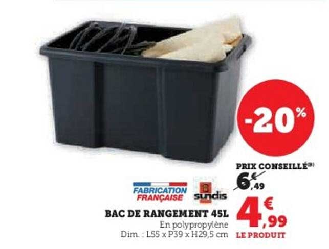 BAC DE RANGEMENT 45L