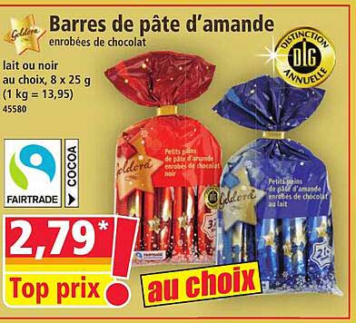 Barres de pâte d’amande enrobées de chocolat