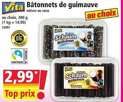 Bâtonnets de guimauve