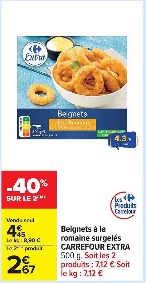 Beignets à la romaine surgelés CARREFOUR EXTRA