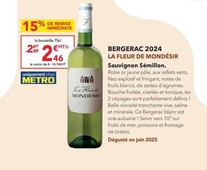 BERGERAC 2024 LA FLEUR DE MONDÉSIR
