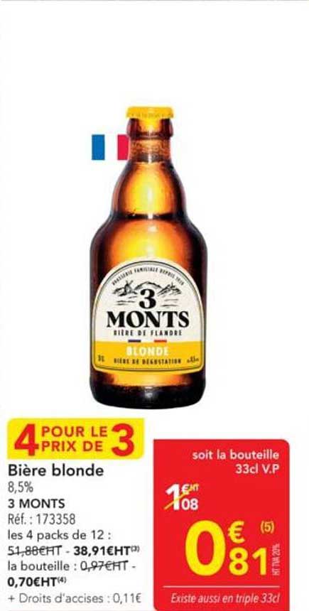 Bière blonde 3 MONTs 8,5%