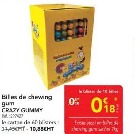 Billes de chewing gum CRAZY GUMMY