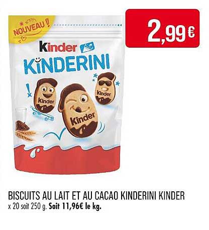Biscuits au lait et au cacao Kinderini Kinder