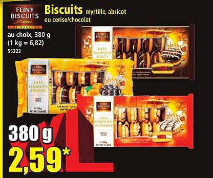 Biscuits myrtille, abricot ou cerise/chocolat