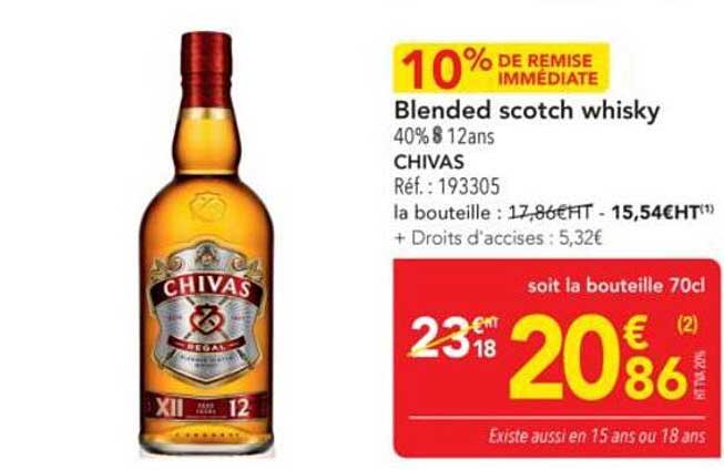 Blended scotch whisky 40% 8 12ans