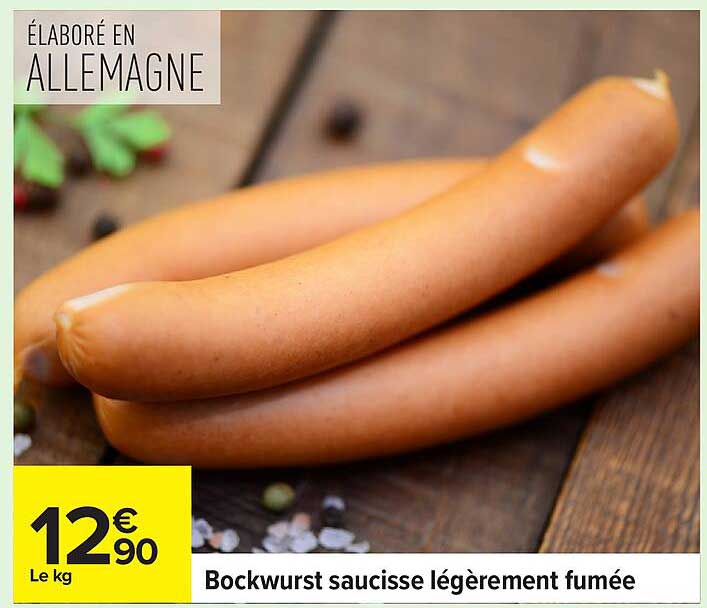 Bockwurst saucisse légèrement fumée