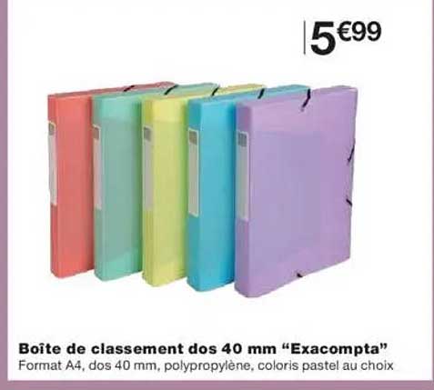Boîte de classement dos 40 mm “Exacompta”