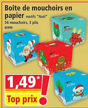 Boîte de mouchoirs en papier motifs "Noël"