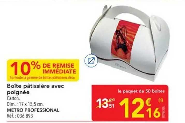 Boîte pâtissière avec poignée