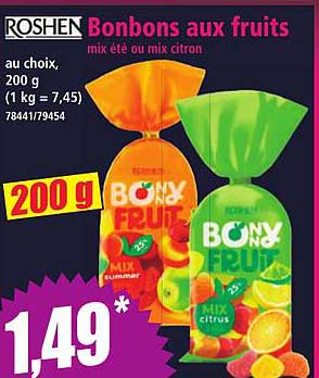 Bonbons aux fruits