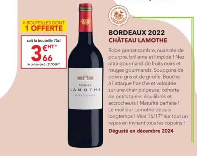 BORDEAUX 2022 CHÂTEAU LAMOTHE