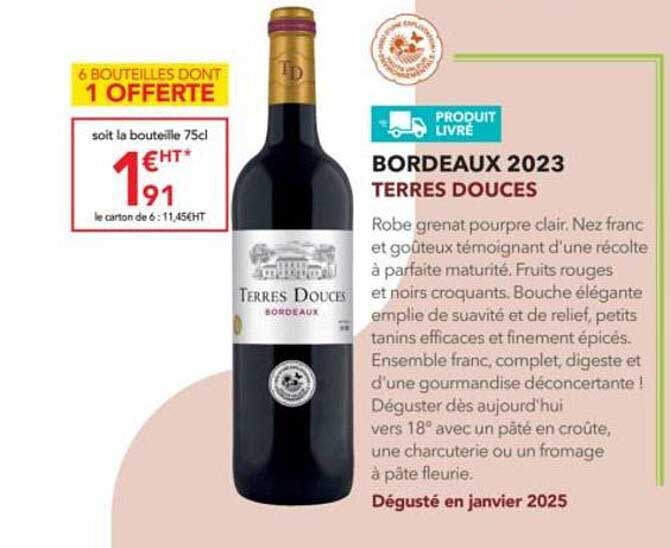 BORDEAUX 2023 TERRES DOUCES