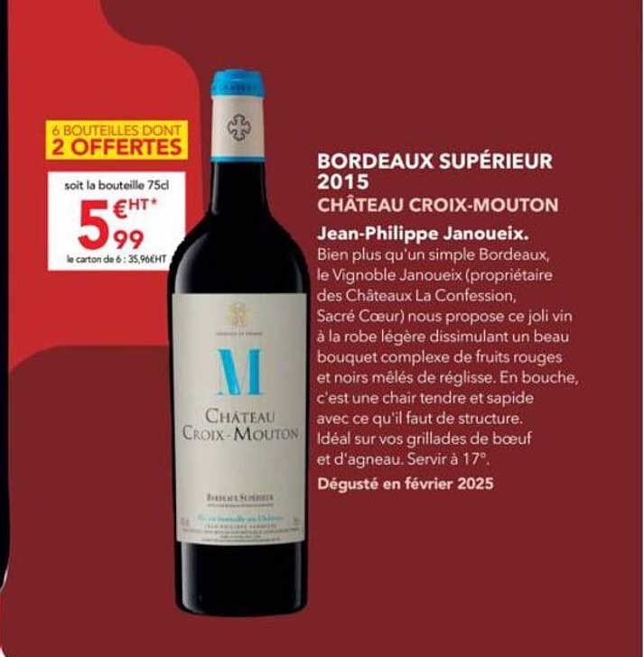 Bordeaux Supérieur 2015 Château Croix-Mouton