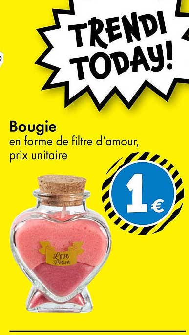 Bougie en forme de filtre d’amour, prix unitaire