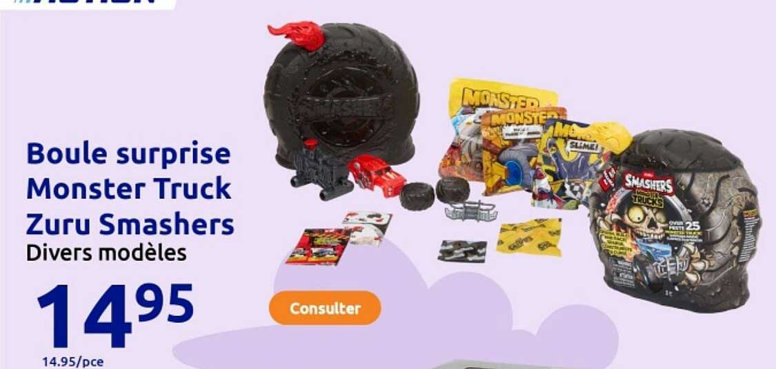 Boule surprise Monster Truck Zuru Smashers Divers modèles
