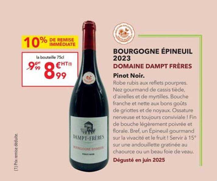 BOURGOGNE ÉPINEUIL 2023 DOMAINE DAMPT FRÈRES