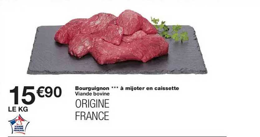 Bourguignon *** à mijoter en caissette
