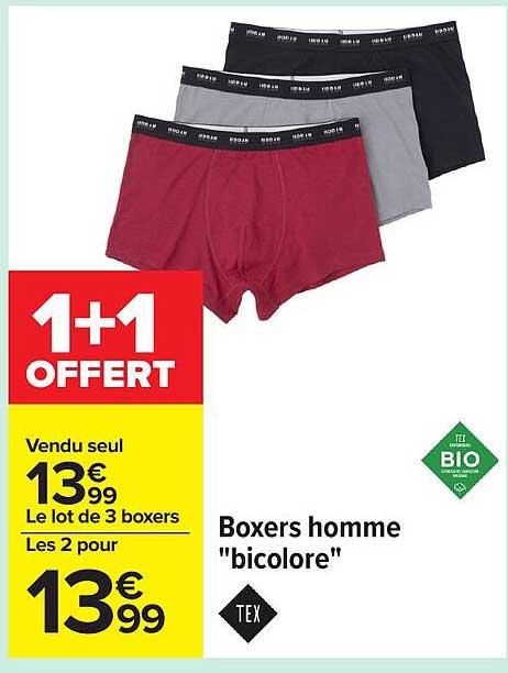 Boxers homme "bicolore"