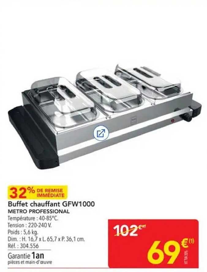 Buffet chauffant GFW1000 METRO PROFESSIONAL