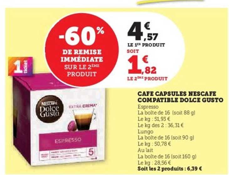 CAFÉ CAPSULES NESCAFE COMPATIBLE DOLCE GUSTO