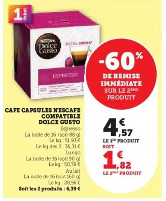 CAFE CAPSULES NESCAFE COMPATIBLE DOLCE GUSTO