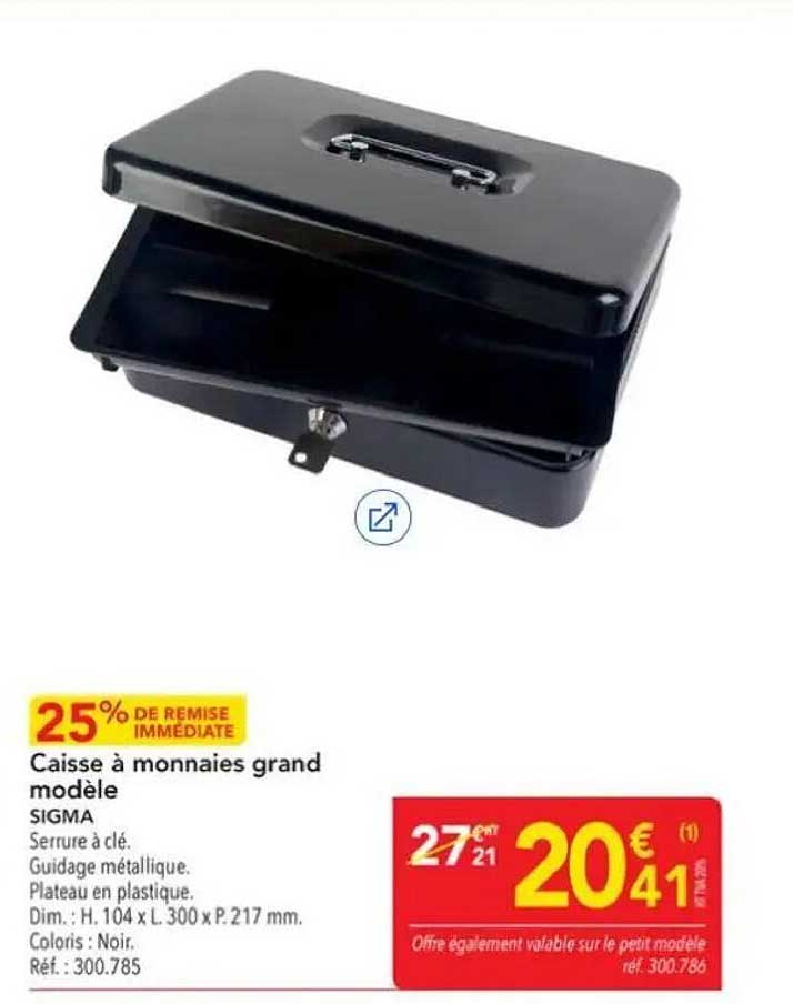 Caisse à monnaies grand modèle SIGMA