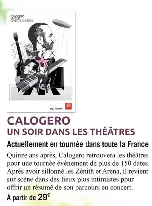 CALOGERO UN SOIR DANS LES THÉÂTRES