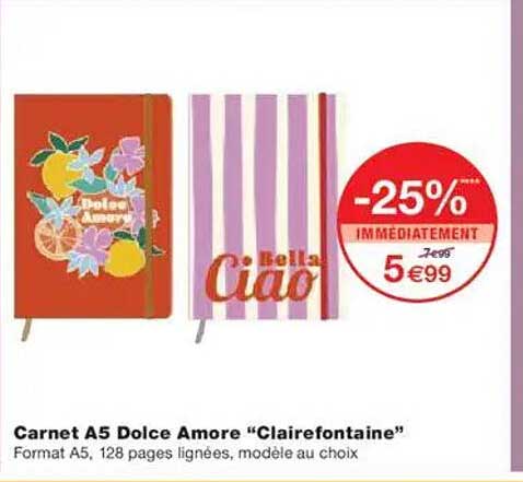 Carnet A5 Dolce Amore "Clairefontaine"