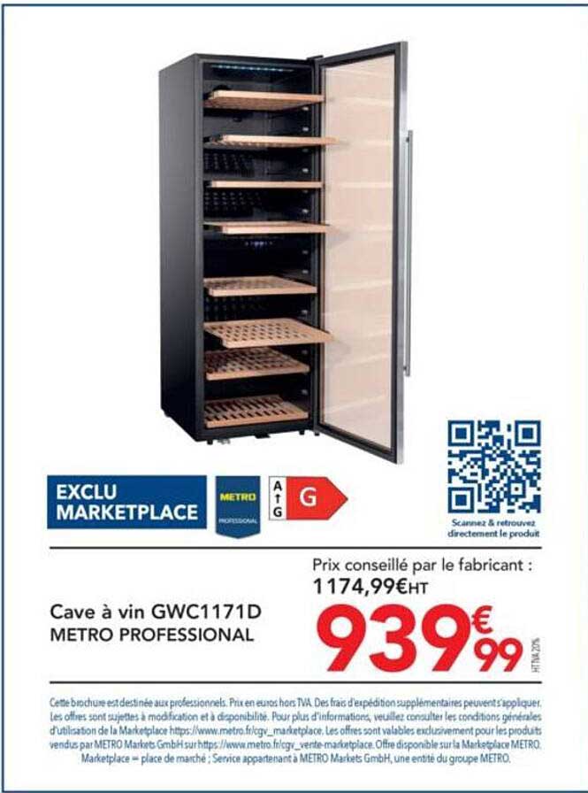 Cave à vin GWC1171D METRO PROFESSIONAL
