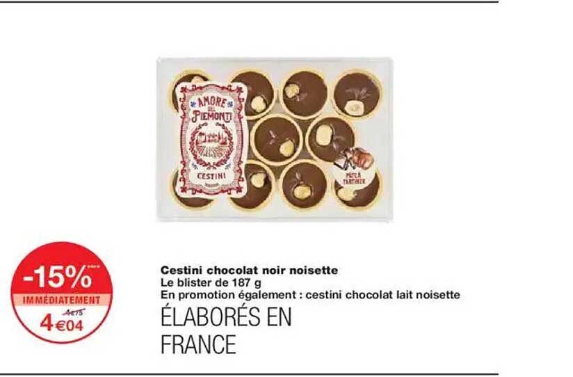 Cestini chocolat noir noisette