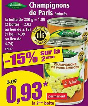 Champignons de Paris émincés